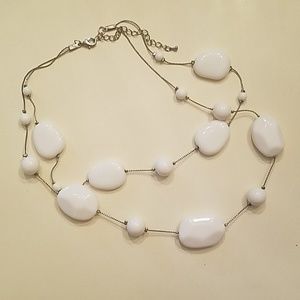 Double stranded necklace with beads